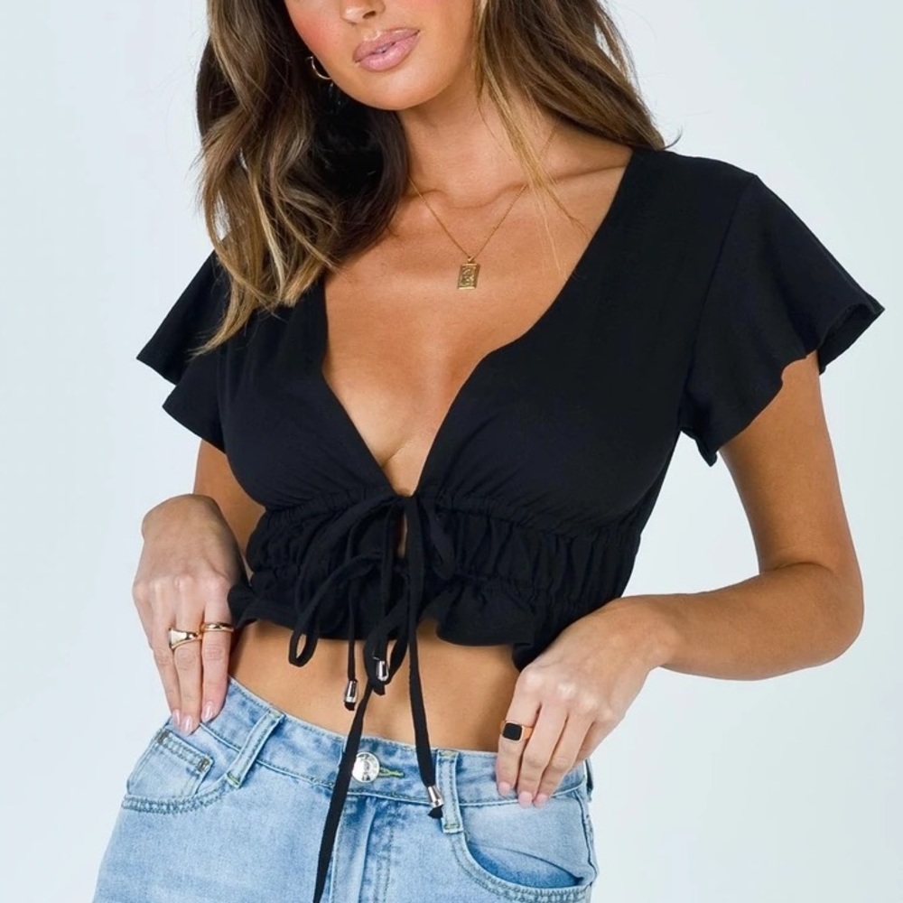 Princess Polly Black Crop Top